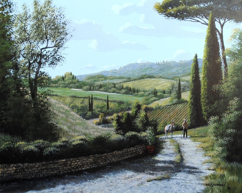 Old Man And His Donkey by Bill Saunders