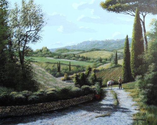 Old Man And His Donkey by Bill Saunders