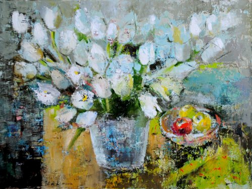 Tulips And Apples by Julia Klimova