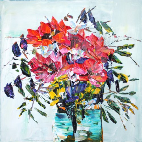 Floral - Mixed W/ Vase by Maya Eventov