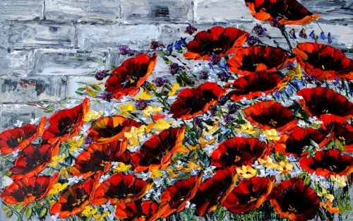 Floral - Poppies (red) by Maya Eventov
