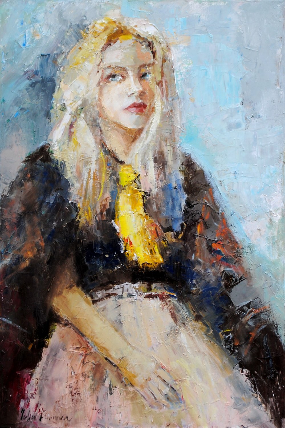 Girl With Yellow Scarf by Julia Klimova