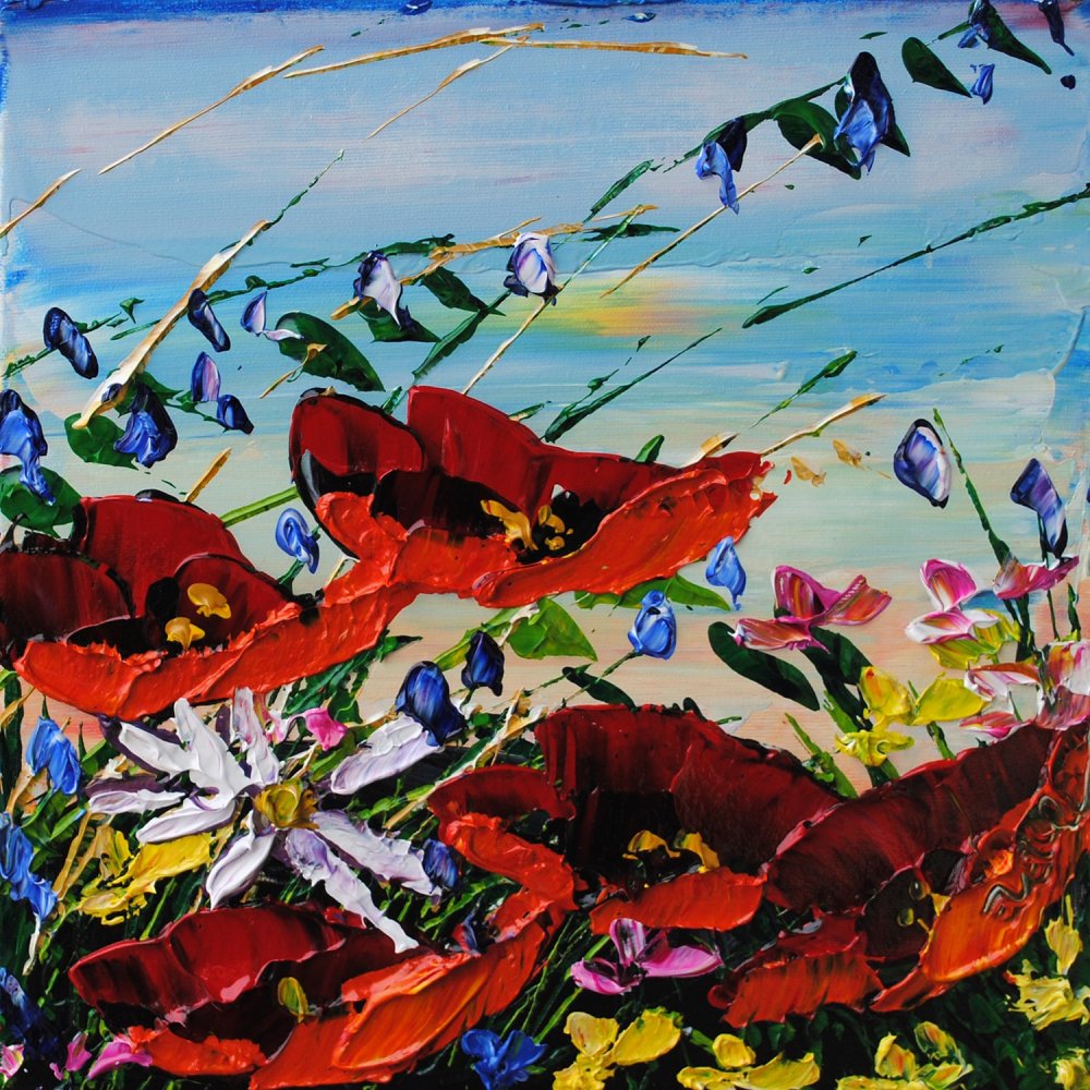 Floral - Poppies (red) by Maya Eventov
