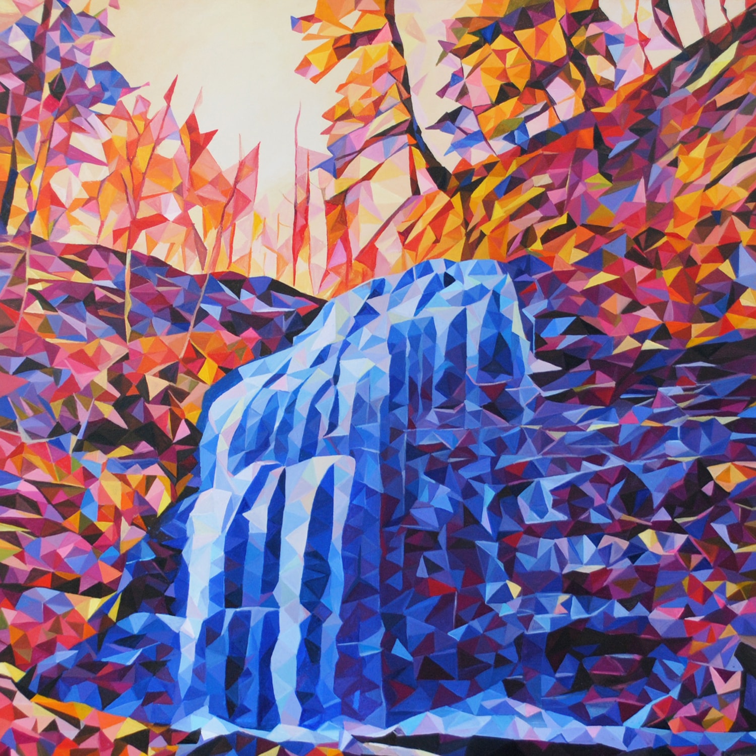 original painting of a waterfall in Hamilton, Ontario