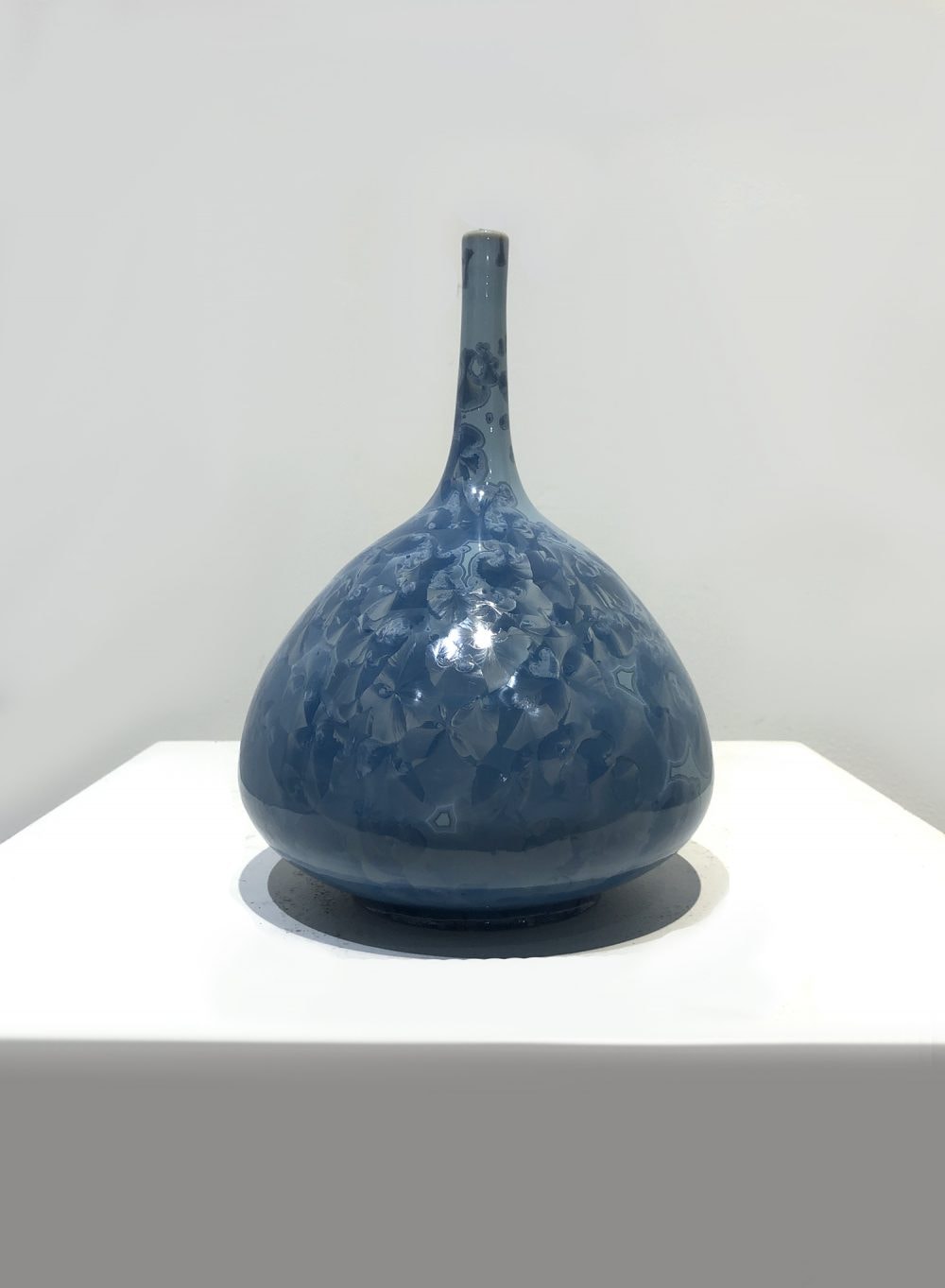 Blue On Blue Crystalline Vessel by Diane Creber