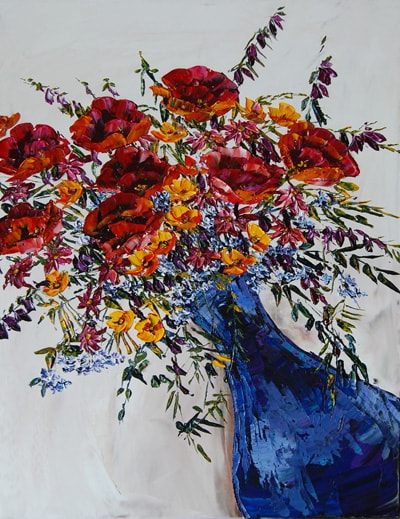 Floral - Mixed Flowers W / Vase by Maya Eventov