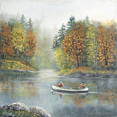 Canoeist In The Fall by Henri Lobo