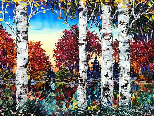 Day Birch W/ Pines by Maya Eventov