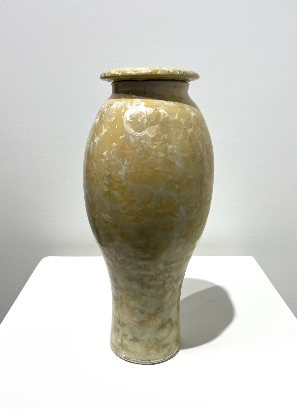 White + Cream Crystalline Jar And Lid by Diane Creber