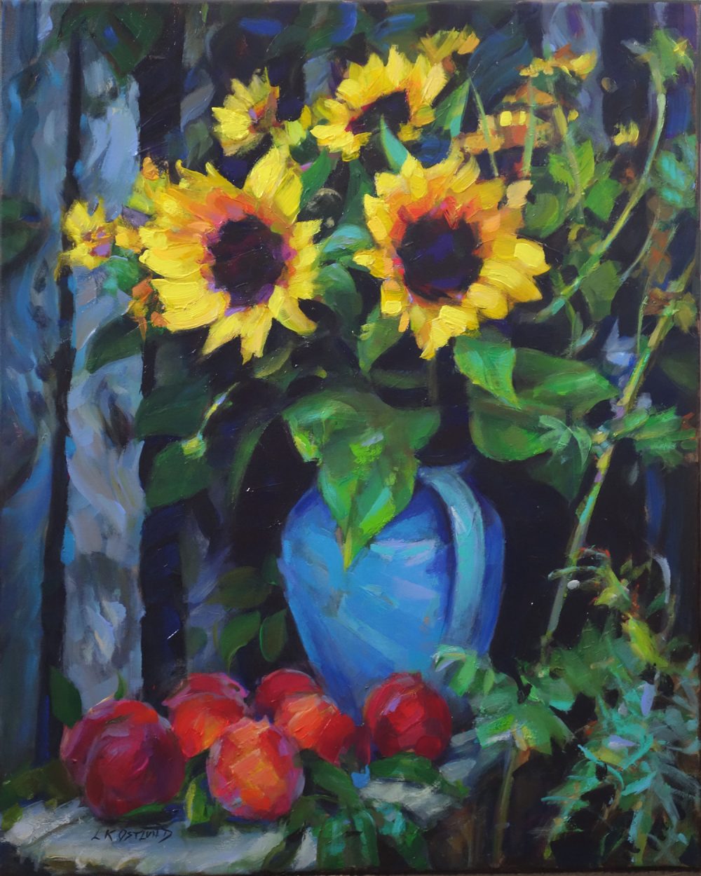 Sunflowers With Peaches by Leif Ostlund