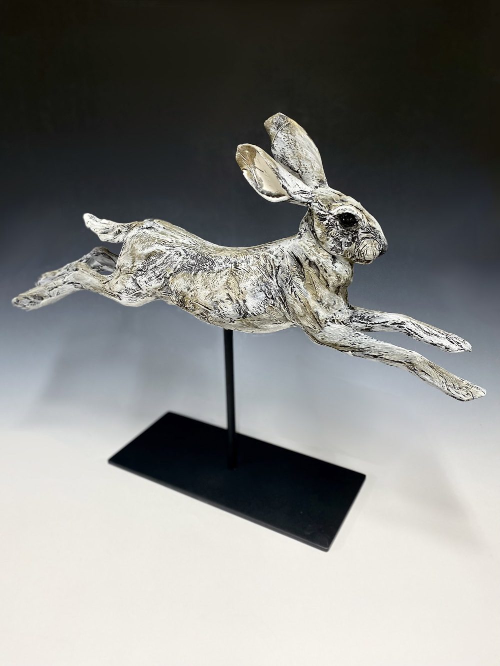 Running Hare (grey) by Mary Philpott