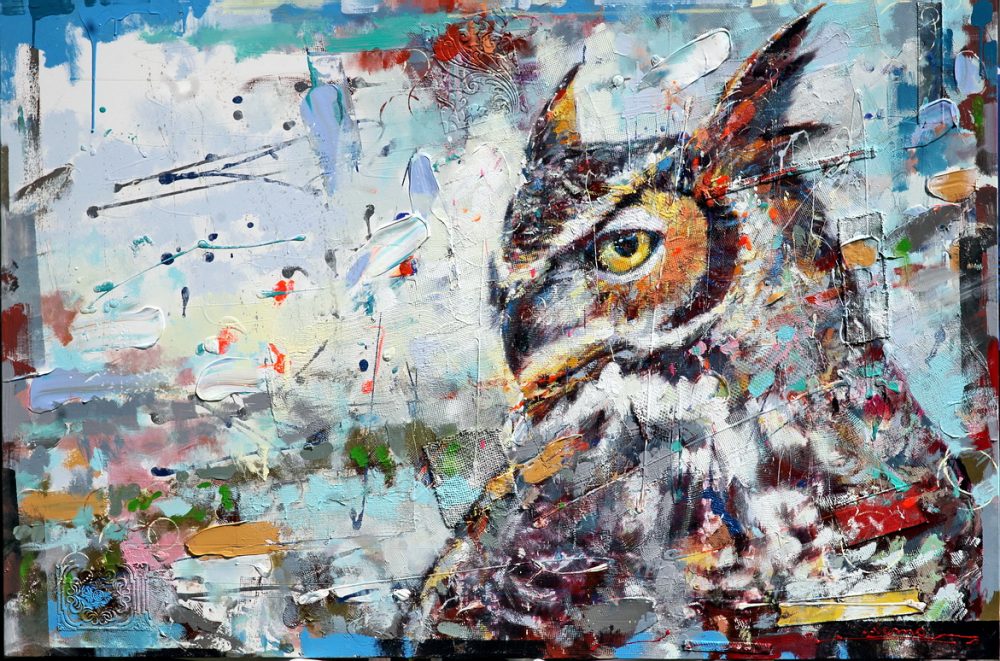 Owl At The Northern Lake by Victor 