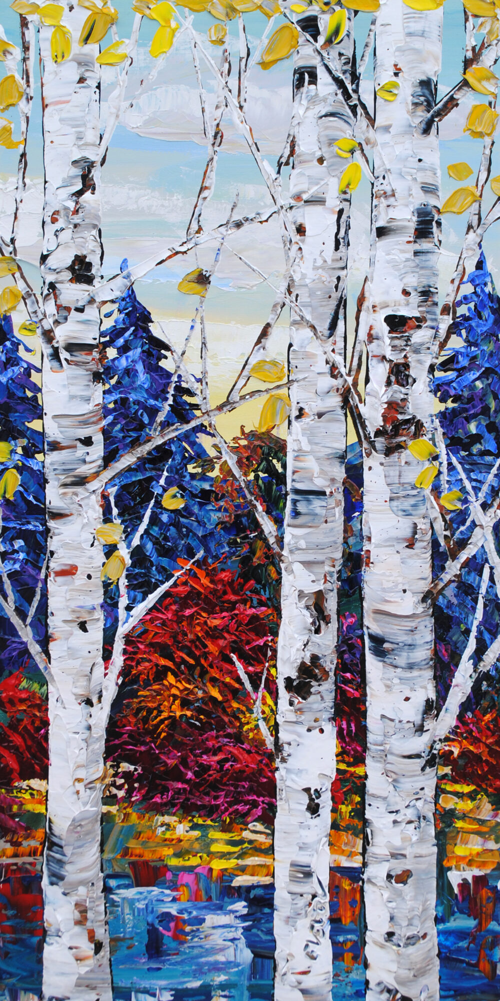 Day Birch W/ Pines by Maya Eventov