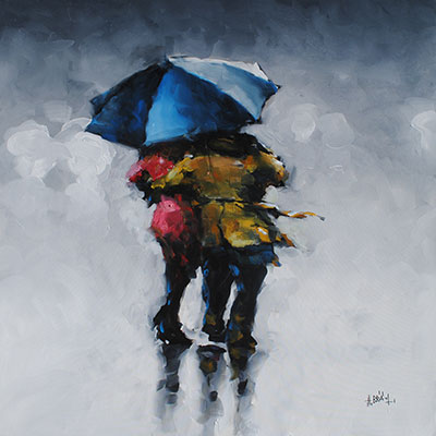 Couple With Umbrella by Harold Braul