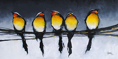 Birds On A Wire (yellow) by Harold Braul