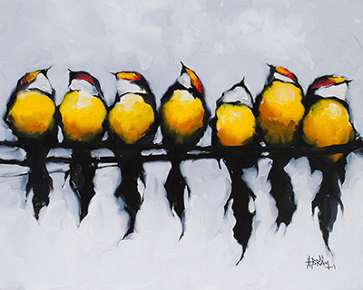 Birds On A Wire (yellow) by Harold Braul