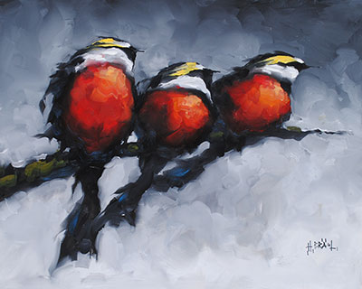 Birds On A Wire (red) by Harold Braul