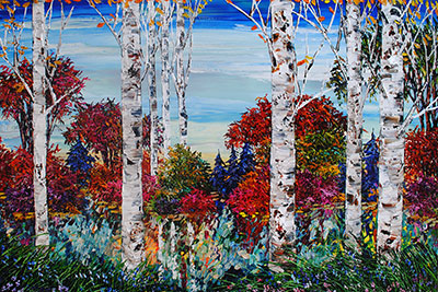 Day Birch W/ Pines by Maya Eventov