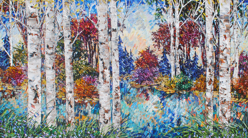 Day Birch W/ Pines (grey) by Maya Eventov