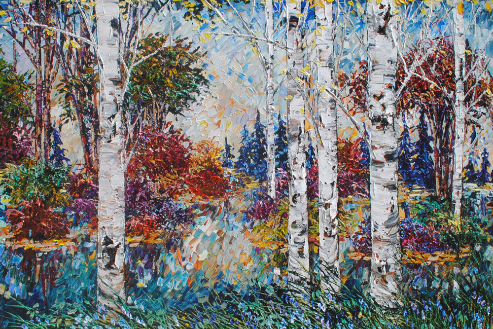 Day Birch W/ Pines by Maya Eventov