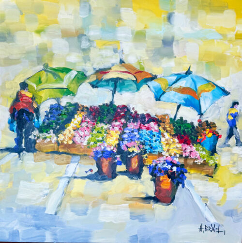 Market Stall In A Parking Lot by Harold Braul