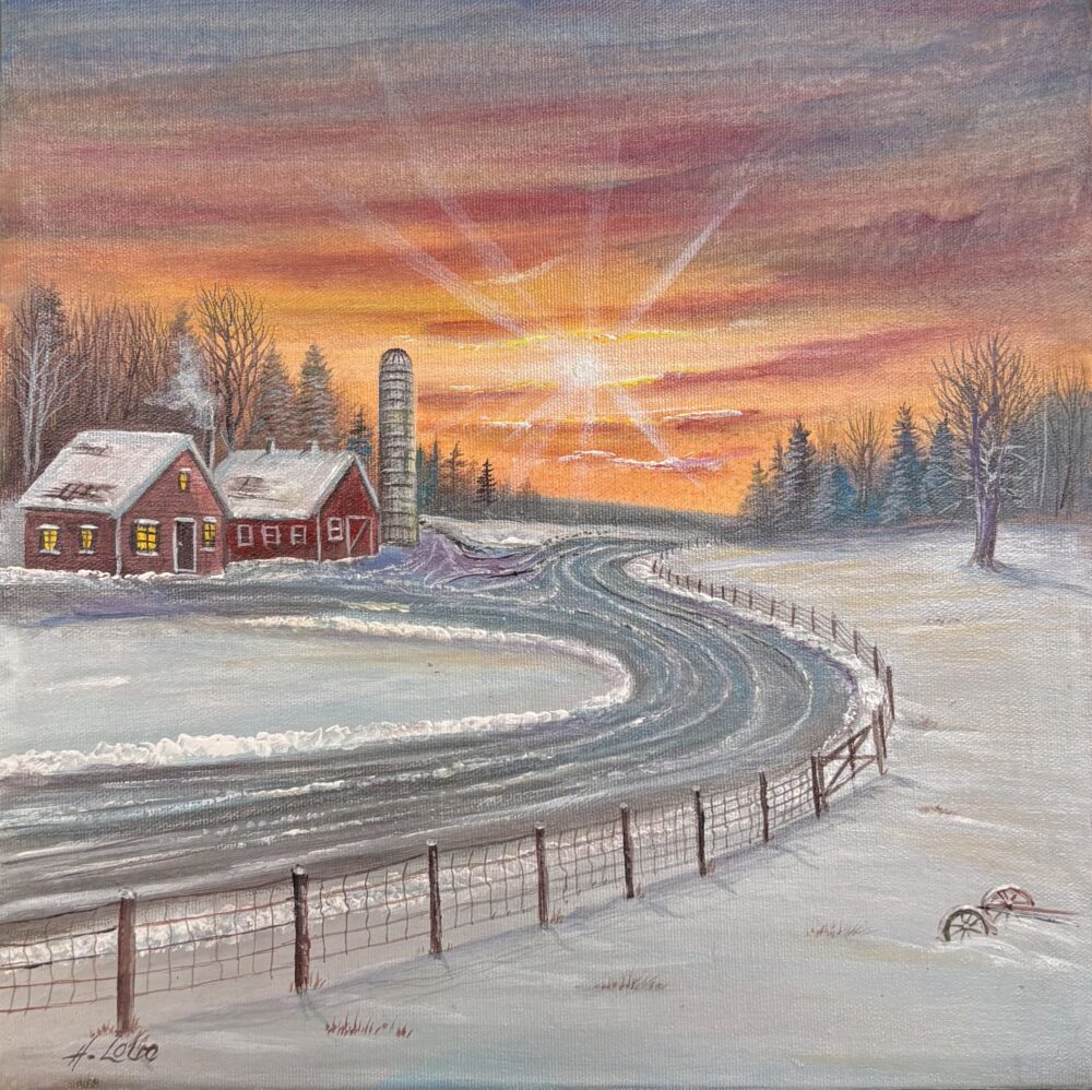 Small Farm At Sunset by Henri Lobo
